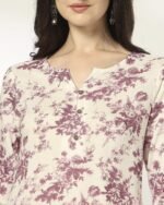 Women Floral Print Straight Kurta - Image 4