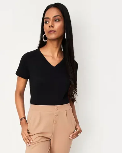 Women Fitted V-Neck T-Shirt