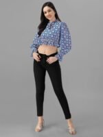 Crop Tops for Women Western Wear Blue - Image 2